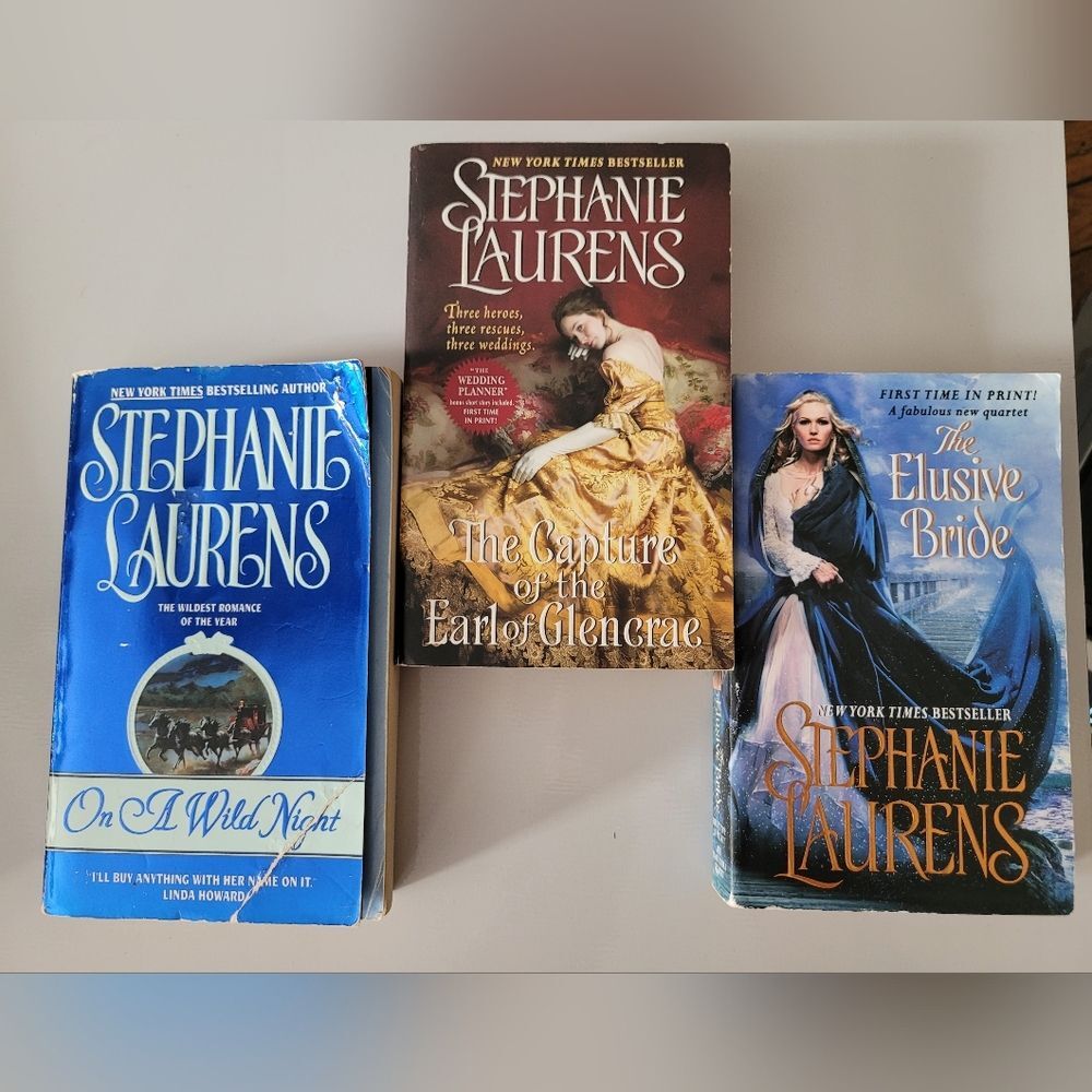 3 Avon Historical Stephanie Laurens Romance Paperbacks Books Bundle